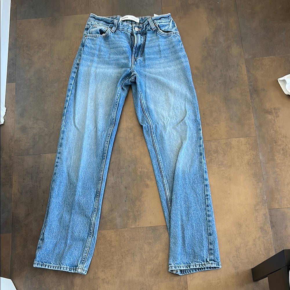 Bershka Blue Ankle & Cropped Jeans